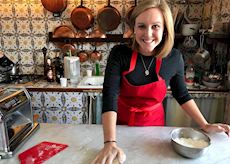 Taylor making pasta at Casa Laura, near Sorrento, Italy