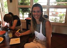 Anna taking a cooking class, Antigua