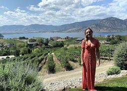Hollie on a wine tasting trip in Naramata, British Columbia