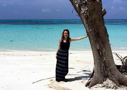 Kate at Denis Private Island in the Seychelles