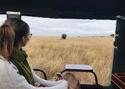 Kate on safari in the Mara North Conservancy, Kenya