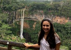 Sarah at the Chameral Waterfalls, Mauritius