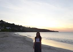 Sarah on Grand Anse Beach, Grenada