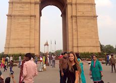 Alexandra at the India Gate, New Delhi, India