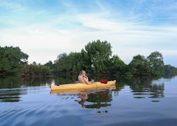 Amber kayaking near Cochin, India
