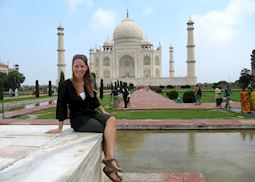 Carol at the Taj Mahal, Agra, India
