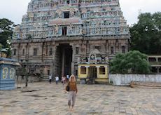 Hannah at the Meenakshi Temple in Madurai, India