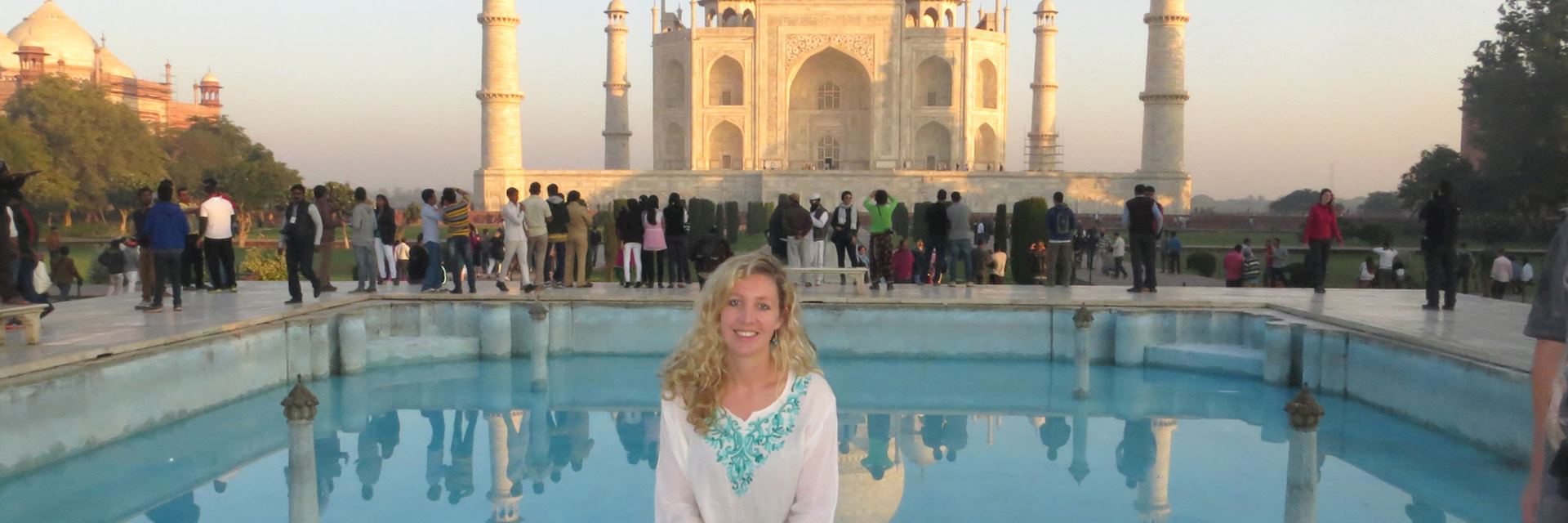 Hannah at the Taj Mahal in Agra, India