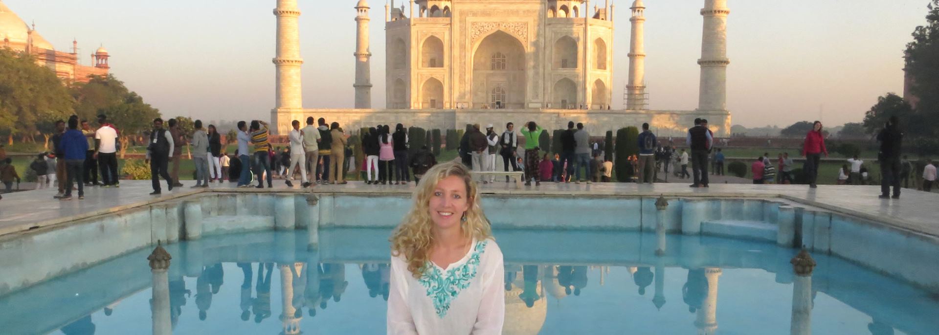 Hannah at the Taj Mahal in Agra, India