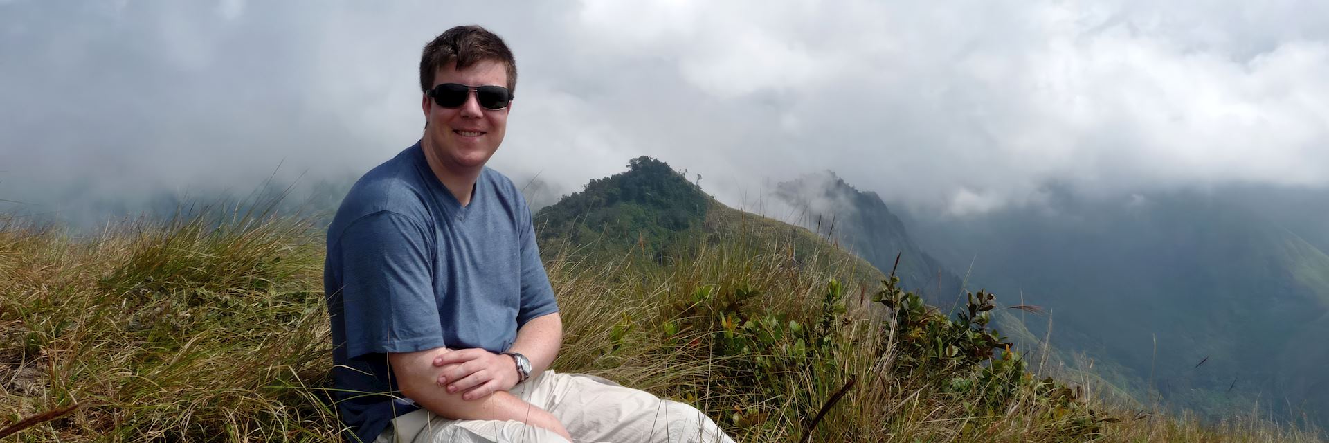 James enjoying the view in Munnar, India
