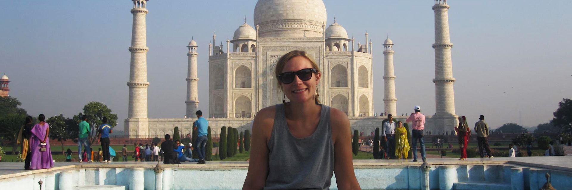 louisa visiting the Taj Mahal, Agra, India