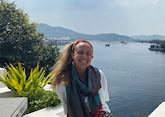 Lucy at Jagat Niwas palace, Udaipur, India