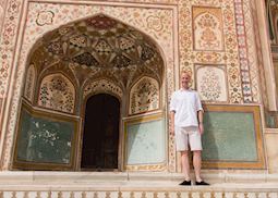 Nick visiting the Amber Fort in Jaipur, India