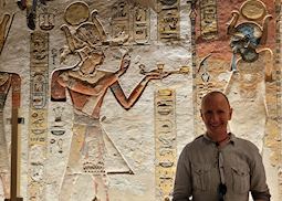 Nick visiting a tomb in the Valley of the Kings, Egypt