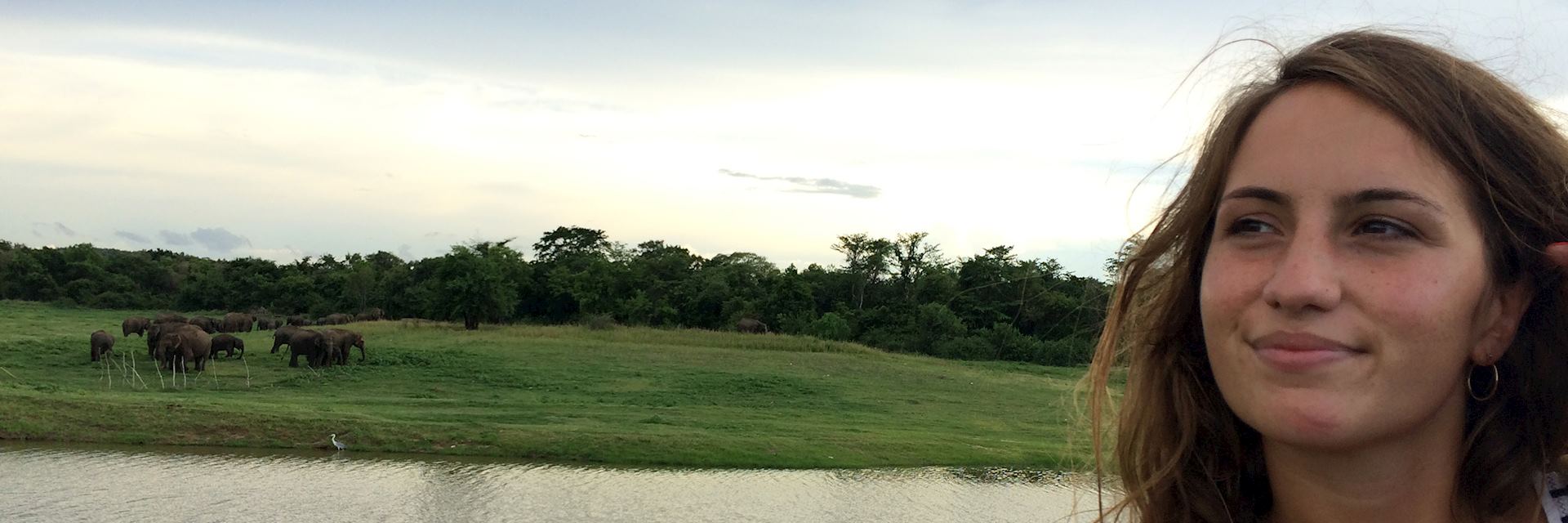 Sophie at the Kaudulla National Park, Sri Lanka
