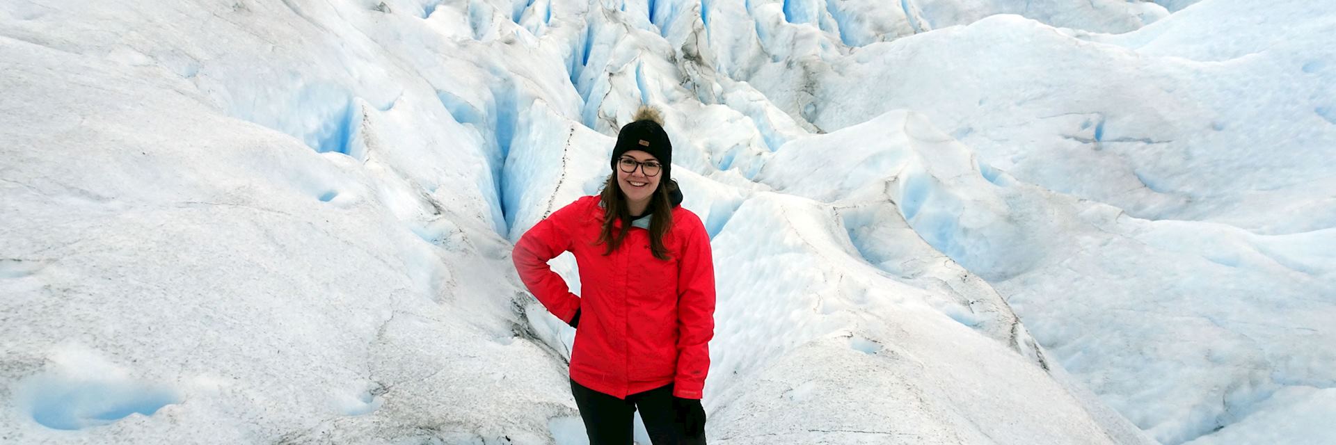 Alexandra on Huemul Glacier, El Chalten, Argentina