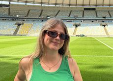 Anna at the Maracana Stadium, Rio de Janeiro, Brazil