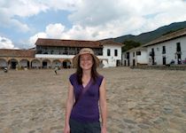 Anna in the colonial town of Villa de Leyva in Colombia
