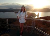 Carolina on Bartolome Island, Galapagos