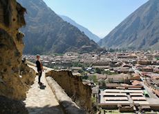 Catherine at the ruins in Ollantaytambo, Peru