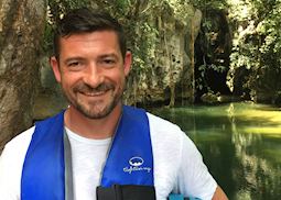Chris at Barton Creek, Belize