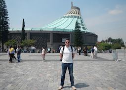 Chris at the cathedral of Guadalupe in Mexico City