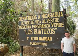 Chris on the Costa Rica, Nicaragua border