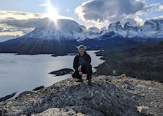 Ed visiting Torres del Paine National Park, Chile