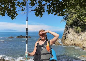Ellie kayaking in Manuel Antonio, Costa Rica