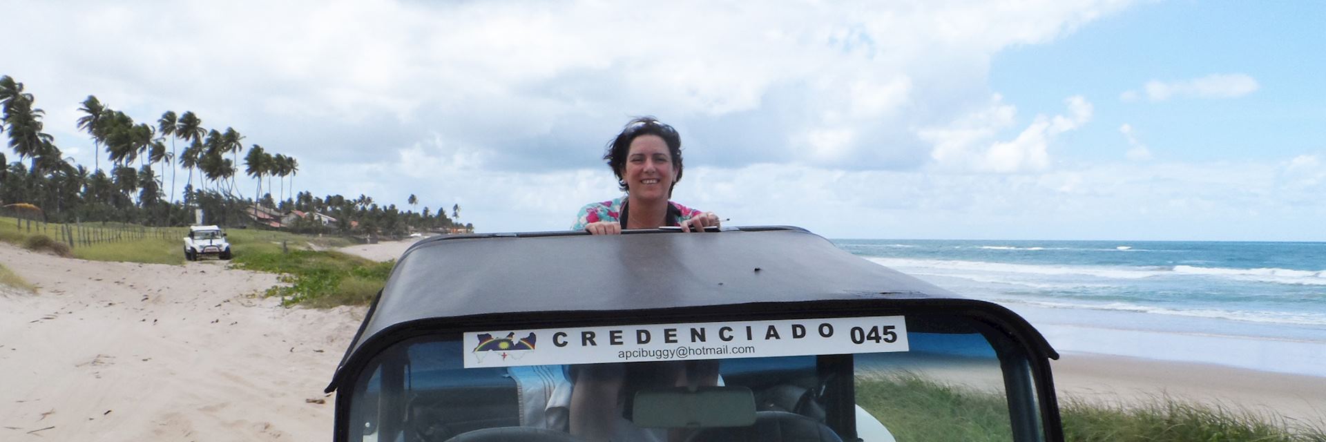 Fiona on a buggy tour in Porto de Galinha