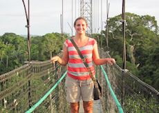 Holly on a canopy walk in the Ecuadorian Amazon