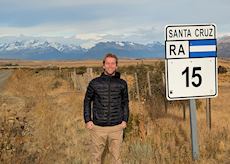 Humphrey on route 15 outside El Calafate, Argentina
