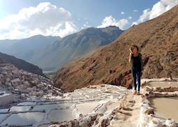 Lauren at the Maras Salt Mine, Peru