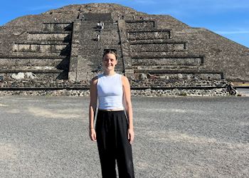 Lucy at Teotihuacan Pyramids, Mexico