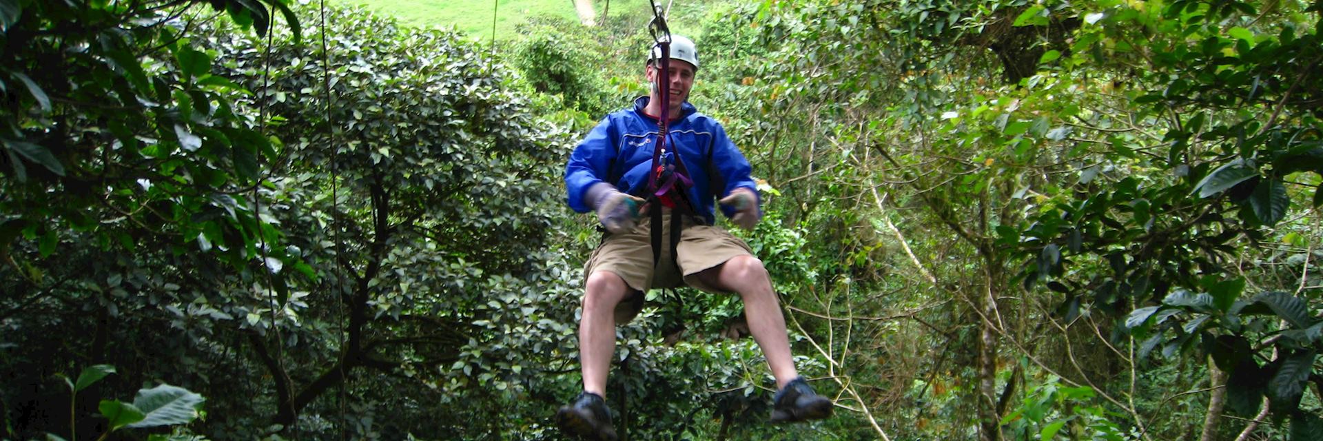 Nick zip-lining at San Ramon, Costa Rica