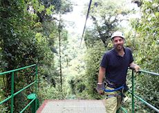 Nik zip-lining in Arenal, Costa Rica
