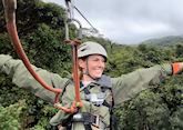 Samantha zip-lining in Monteverde Cloud Forest