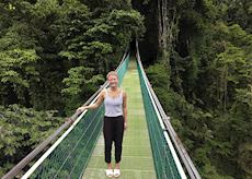 Tessa on the hanging bridges in Arenal Volcano National Park, Costa Rica
