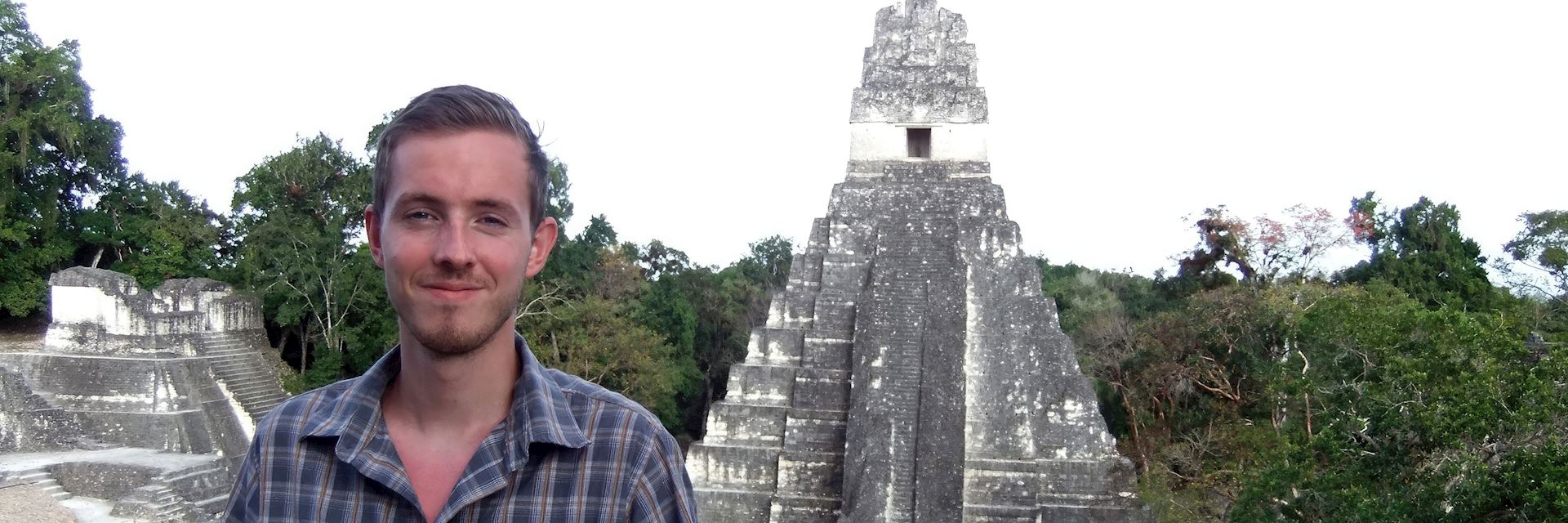 Tom visiting the temples at Tikal, Guatemala