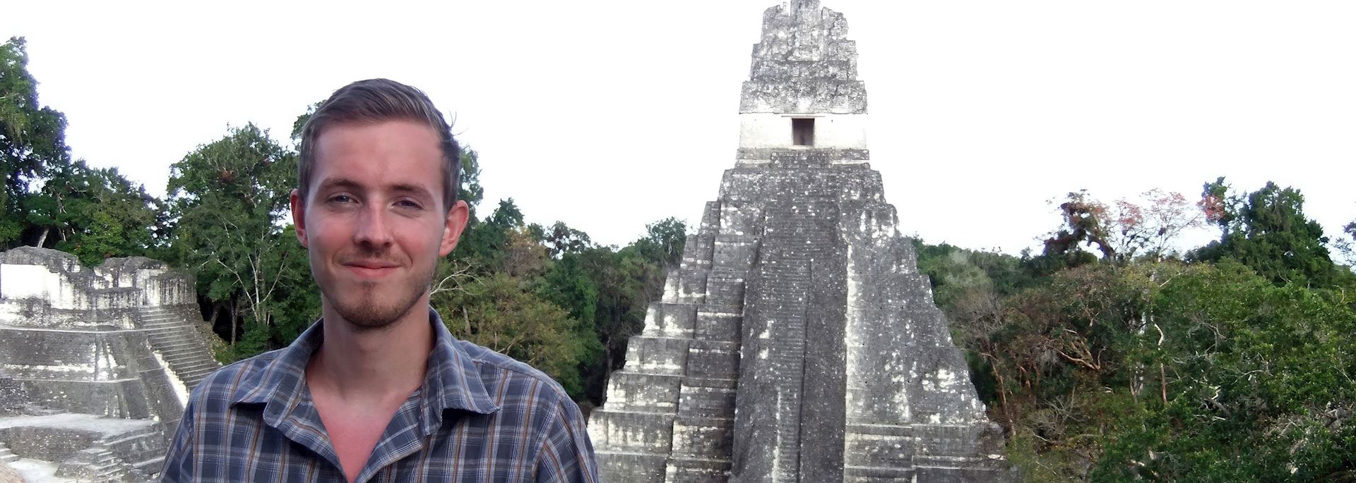 Tom visiting the temples at Tikal, Guatemala