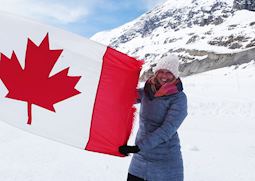 Alice at Athabasca Glacier, Canada