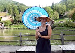 Alice enjoying her time at the Hida Folk Village, Japan