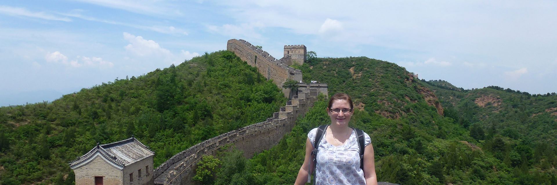 Cheryl enjoying the view from the Great Wall, China