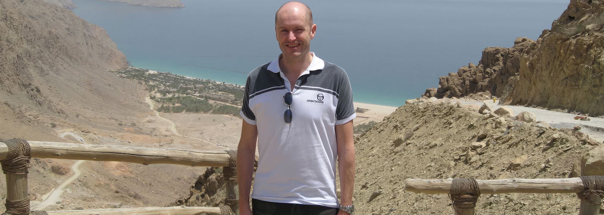 Chris at Zighy Bay, Oman