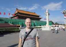 Chris outside the Forbidden City in Beijing, China