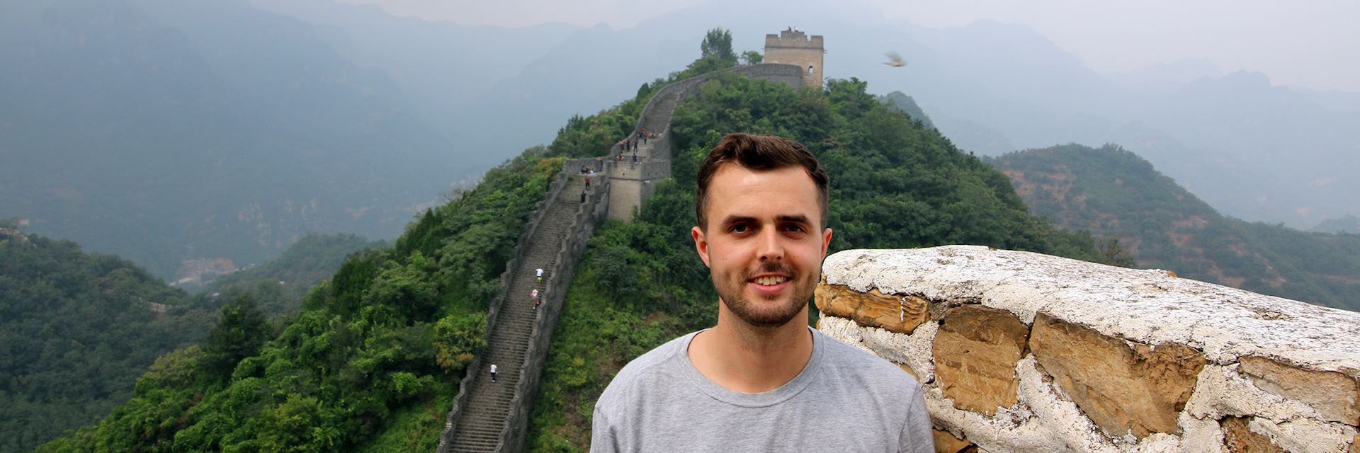 Duncan visiting the Great Wall at Huangyaguan, China