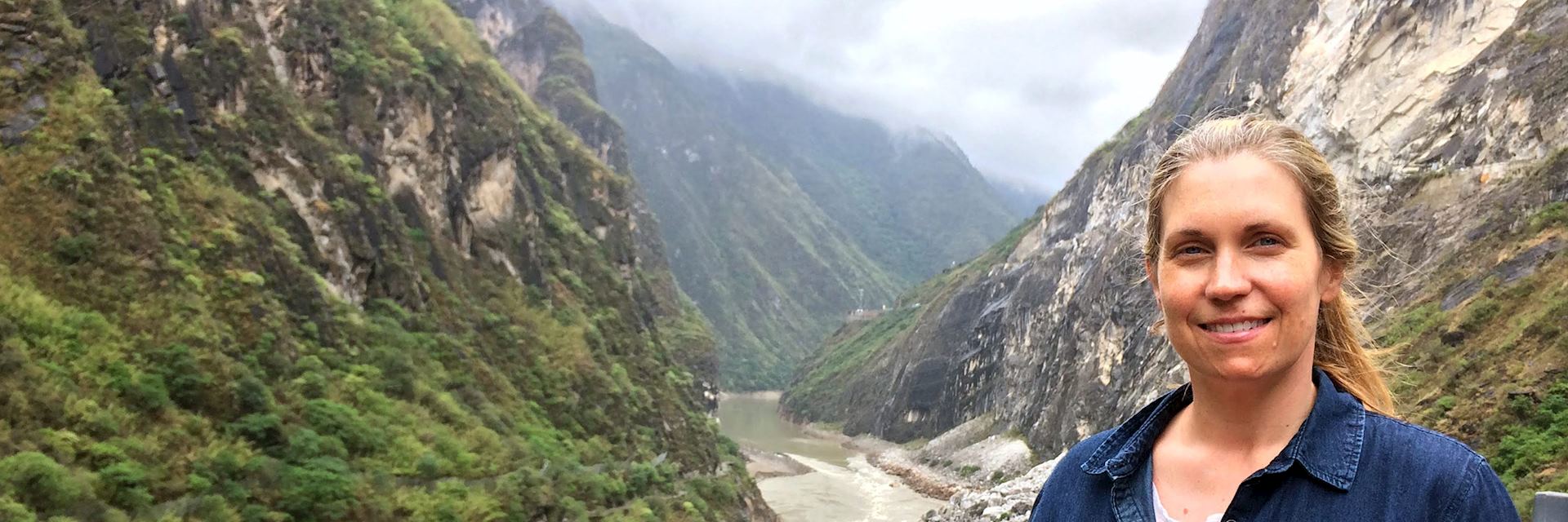 Virginia at Tiger Leaping Gorge, China