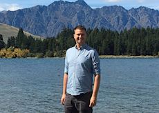 Alex next to Lake Wakatipu, Queenstown