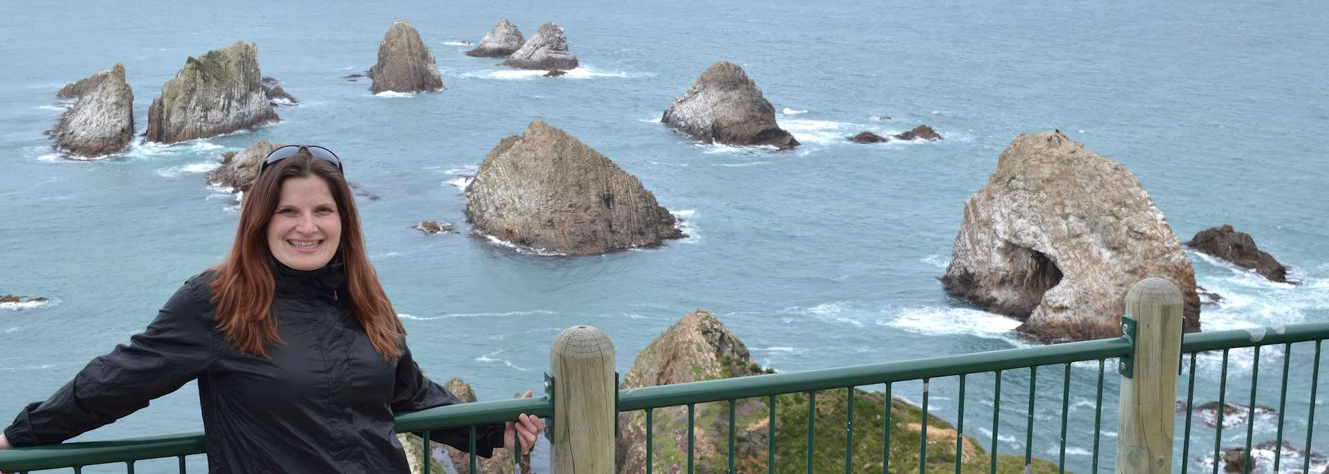 Barbara at Nugget Point on the Catlin Coast