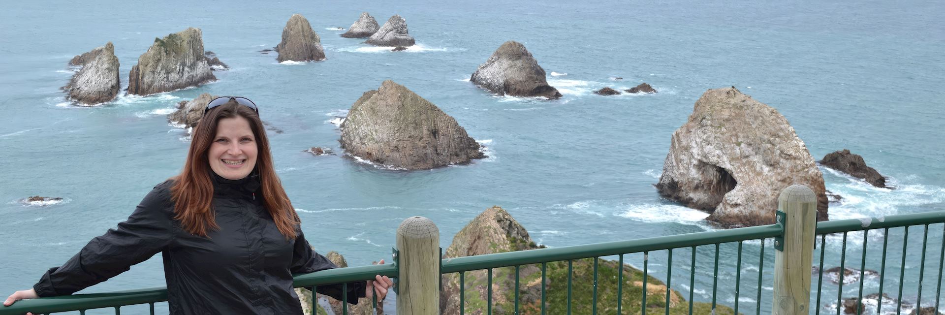 Barbara at Nugget Point on the Catlin Coast